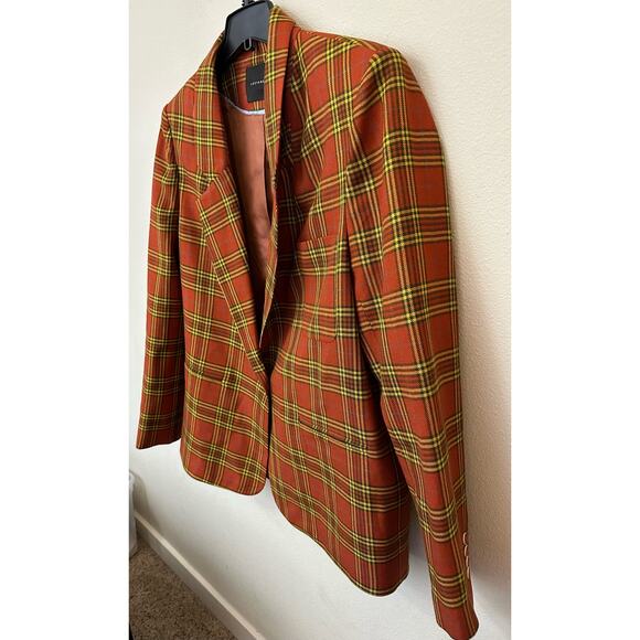 lesyanebo plaid one button wool blazer size Large? *no size tag* - Picture 3 of 6